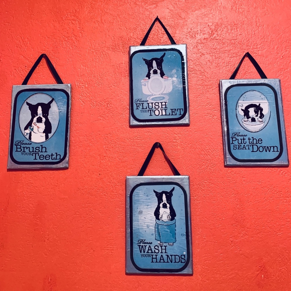 Boston Terrier Bathroom Decor